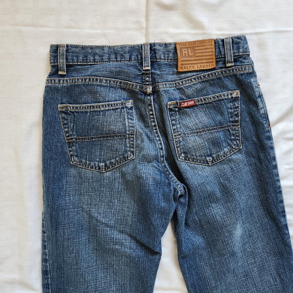 Vintage Polo Jeans Co Ralph Lauren Pants Boys Size 4 Denim Straight Leg Blue - Picture 4 of 9